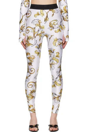 VERSACE Legging blanc à motif Outline Barocco