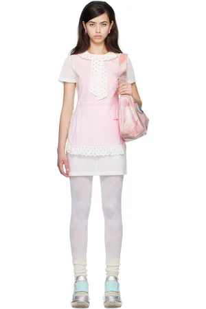 I’m Sorry by Petra Collins Robe courte de style tablier rose et blanc exclusive à SSENSE édition JennyFax