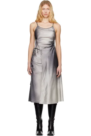 Feng Chen Wang Robe midi drapée grise