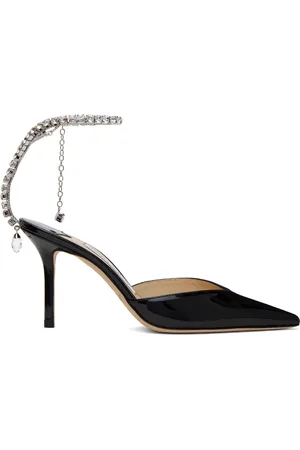 Jimmy Choo Chaussures à talon 85 noires à chaine Saeda