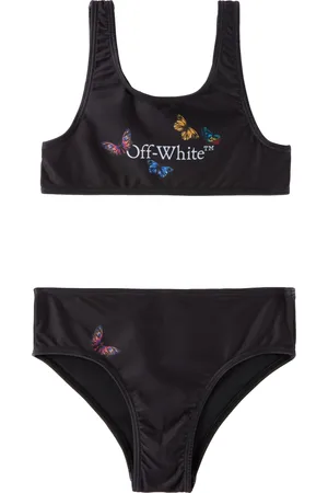 OFF-WHITE Enfant | Bikini noir à image de papillons et à logo