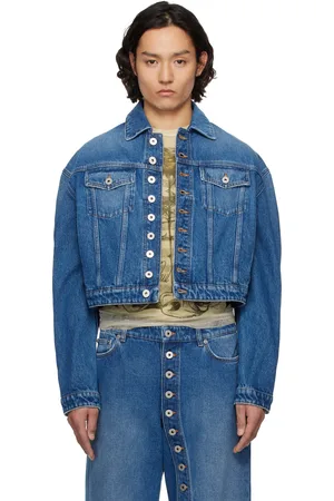 Jean Paul Gaultier Blouson bleu en denim à boutons