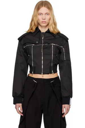 Rokh Blouson Harrington noir à fentes à glissière