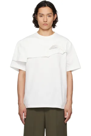 Feng Chen Wang T-shirt blanc à col étagé