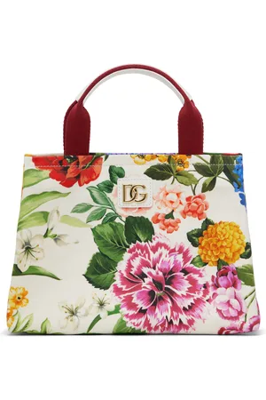Dolce & Gabbana Enfant | Cabas blanc en canevas à motif fleuri imprimé