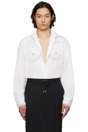 Jean Paul Gaultier Chemise blanche à imprimé de poème de style tatouage