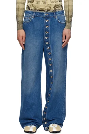 Jean Paul Gaultier Jean bleu en denim à boutons