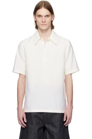 Jil Sander Polo blanc cassé en laine vierge