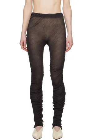 Issey Miyake Legging brun à fronces Ambiguous