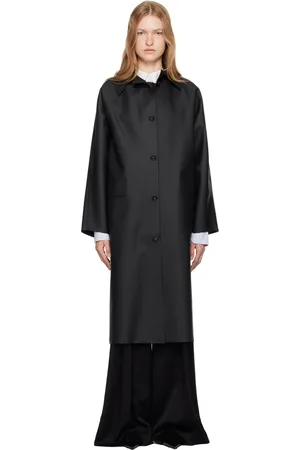 Kassl Editions Manteau long noir en caoutchouc