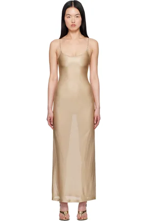 Alaïa Robe de style fond de robe beige en tricot