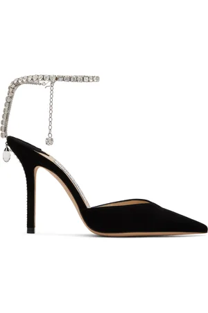 Jimmy Choo Chaussures à talon 100 noires à chaine Saeda