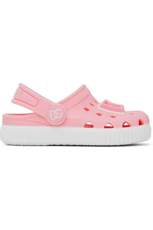 Dolce & Gabbana Enfant | Sabots à enfiler roses en caoutchouc à logo DG
