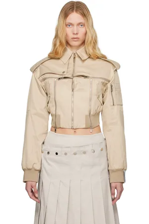 Rokh Blouson Harrington beige à fentes à glissière