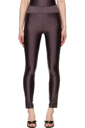 VERSACE Legging brun à garnitures à logos