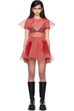 I’m Sorry by Petra Collins Robe courte rouge à garnitures en tulle exclusive à SSENSE édition JennyFax