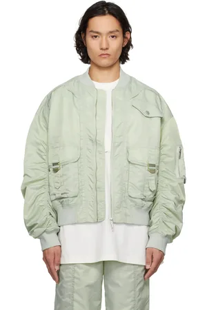 Feng Chen Wang Blouson aviateur utilitaire vert en nylon