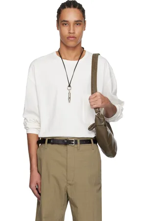 LEMAIRE T-shirt à manches longues droit blanc cassé