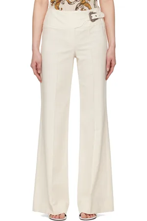 VERSACE Pantalon blanc cassé à boucle Baroque