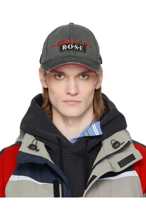 MARTINE ROSE Casquette grise à garniture roulée