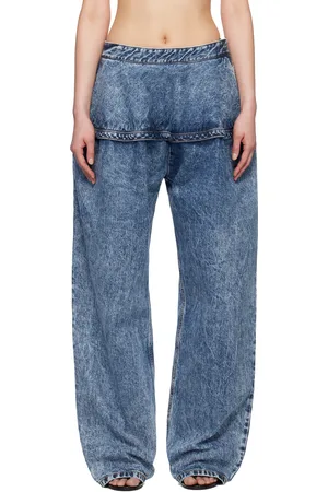 Alaïa Jean bleu à basque