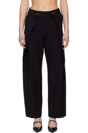 Rokh Pantalon ample noir à plis