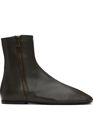 DRIES VAN NOTEN Bottines brunes en cuir