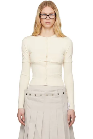 Rokh Cardigan beige à panneaux boutonnés