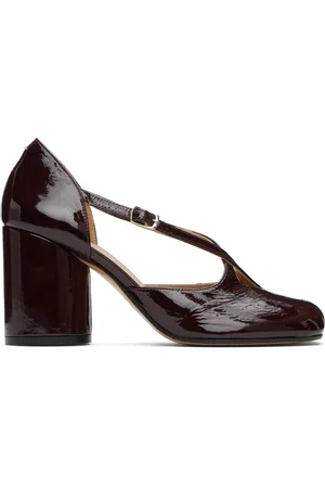 Maison Margiela Chaussures à talon de style sandale bourgogne à bout Tabi
