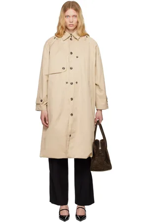 Rokh Trench beige à boutons et à ourlet bouffant