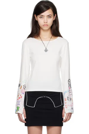 I’m Sorry by Petra Collins T-shirt à manches longues blanc exclusif à SSENSE édition JennyFax