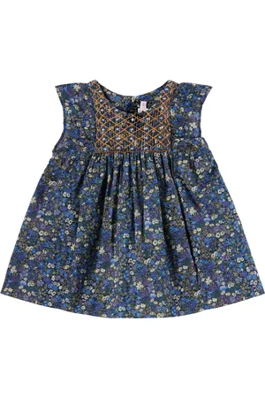 BONPOINT Bébé | Robe Cadelili bleue à smocks