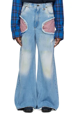 EgonLab Jean bleu à découpes exclusif à SSENSE