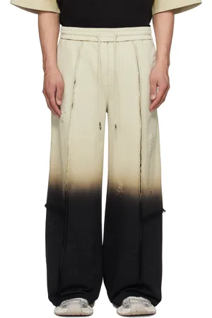 Feng Chen Wang Pantalon de survêtement beige et noir à effet dégradé