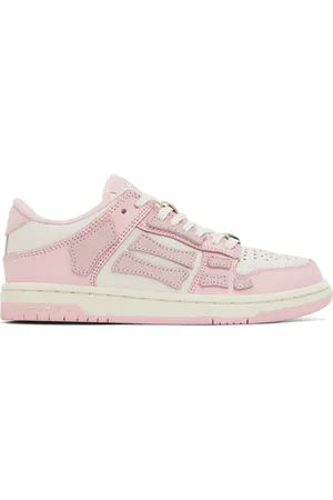 AMIRI Baskets basses rose et blanc à appliqués Skel Top