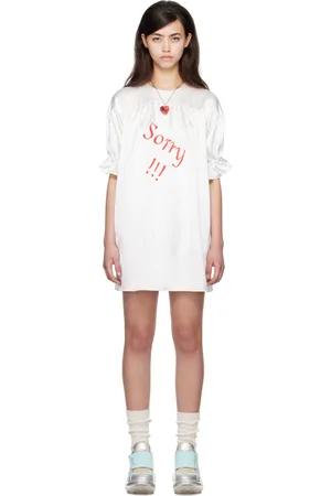 I’m Sorry by Petra Collins Robe courte blanche à manches bouffantes exclusive à SSENSE édition JennyFax