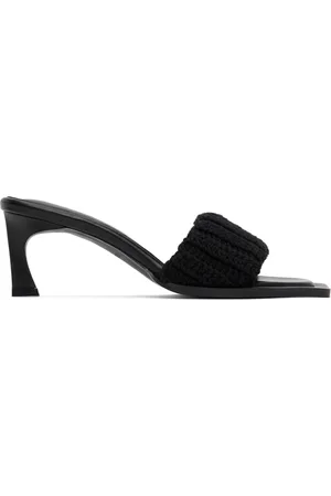 SYSTEM Sandales à talon haut noires en crochet