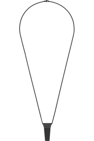 Rick Owens Collier noir à breloque graphique