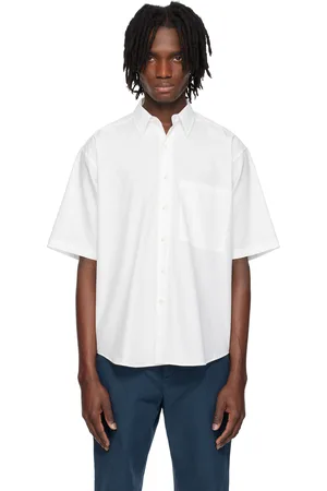 Auralee Chemise blanche en sergé de coton Finx lavé