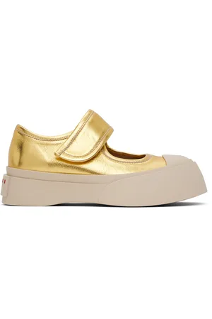 Marni Ballerines de style Charles IX dorées en cuir