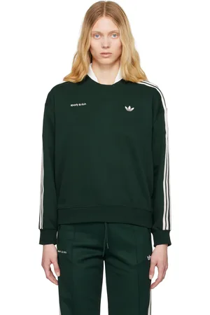 Sporty & Rich Pull de survêtement molletonné vert à col ras du cou édition adidas Originals