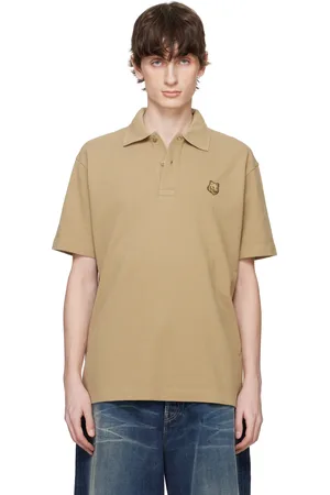 Maison Kitsuné Polo décontracté kaki à écusson à logo Bold Fox Head
