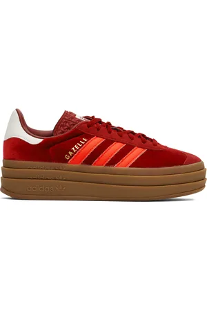adidas Baskets Gazelle rouges à plateforme