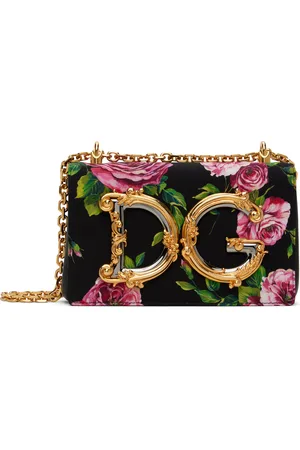 Dolce & Gabbana Sac porté épaule Girls noir et rose à logo DG