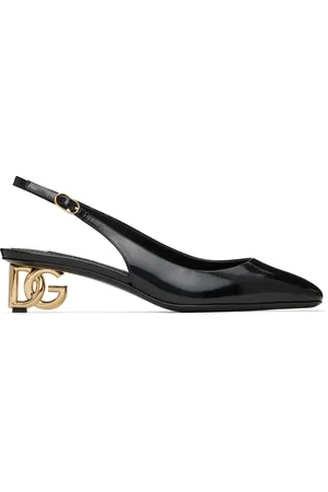 Dolce & Gabbana Chaussures à talon noires en cuir verni à bride arrière