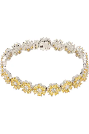 Hatton Labs Bracelet rivière argenté et jaune à breloques florales