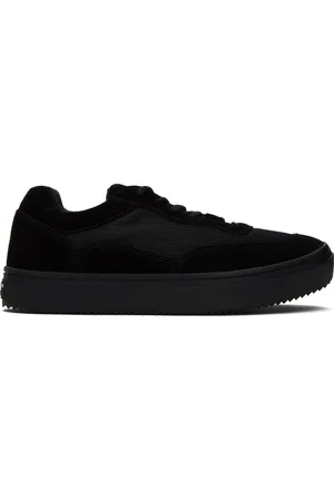 Comme des Garçons Baskets noires en suède et en filet
