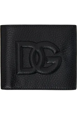 Dolce & Gabbana Portefeuille à deux volets noir à logo DG