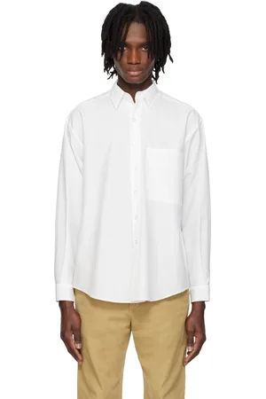 Auralee Chemise surdimensionnée blanche en sergé de coton Finx lavé