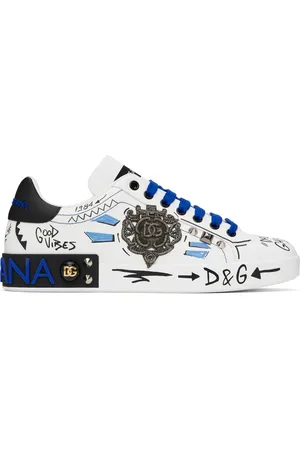 Dolce & Gabbana Baskets Portofino blanches en cuir de veau